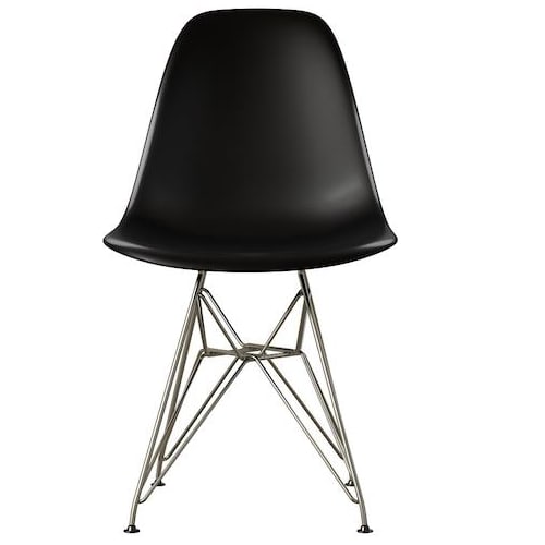 SoHo Dining Chair, Chrome Base with Black Seat